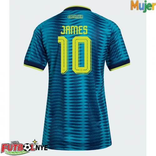 Camiseta Colombia James Rodriguez #10 Visitante Equipación para mujer Mundial 2026 manga corta